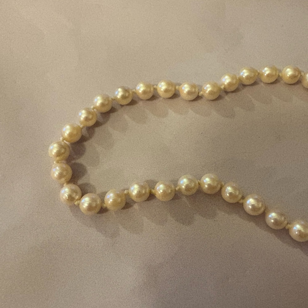 Vintage Elegant Freshwater Cultured Pearl 14k Gold Necklace 18” - Picture 5 of 7